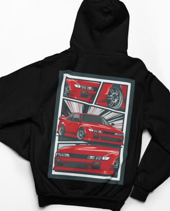 Black hoodie with the Car Couture PS13 Manga Silvia back print