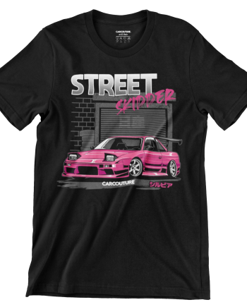 Black T-shirt with the Car Couture Street Skidder 180SX print
