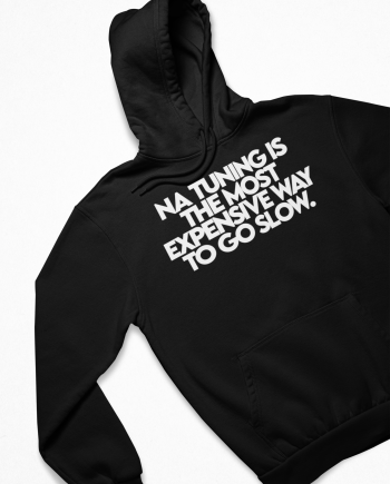 Black hoodie with the Car Couture NA Tuning slogan print