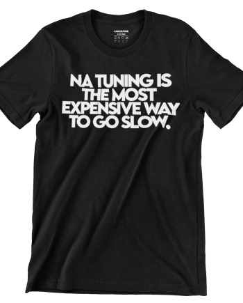 Black T-shirt with the Car Couture NA Tuning slogan print